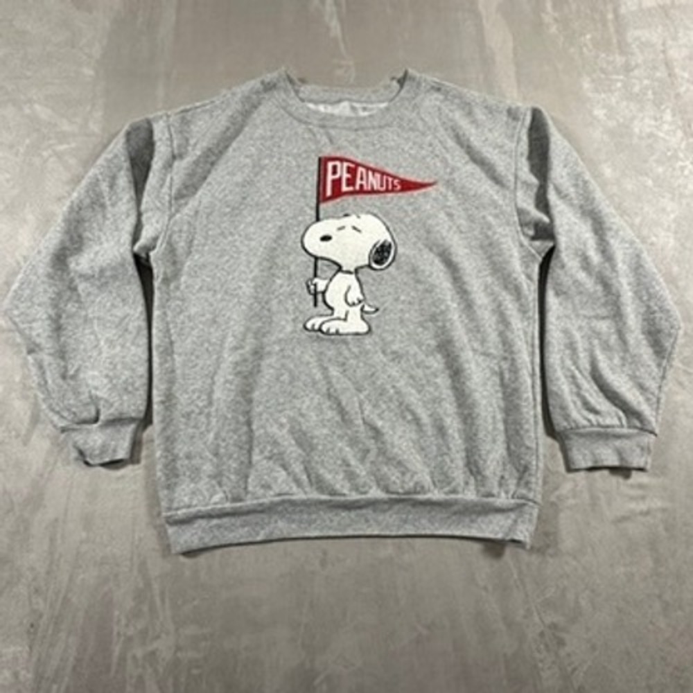 Peanuts Snoopy Sweatshirt Kids M 7-9 Graphic Fleece Heather Gray